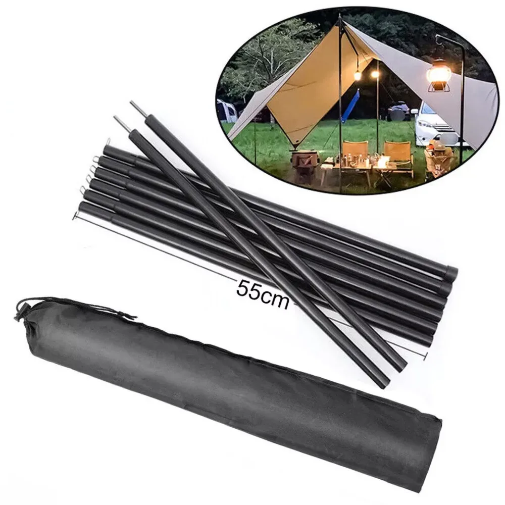 2X Adjustable Universal Telescc Tent Poles Awning Camping Tarp Pole 2 Meter