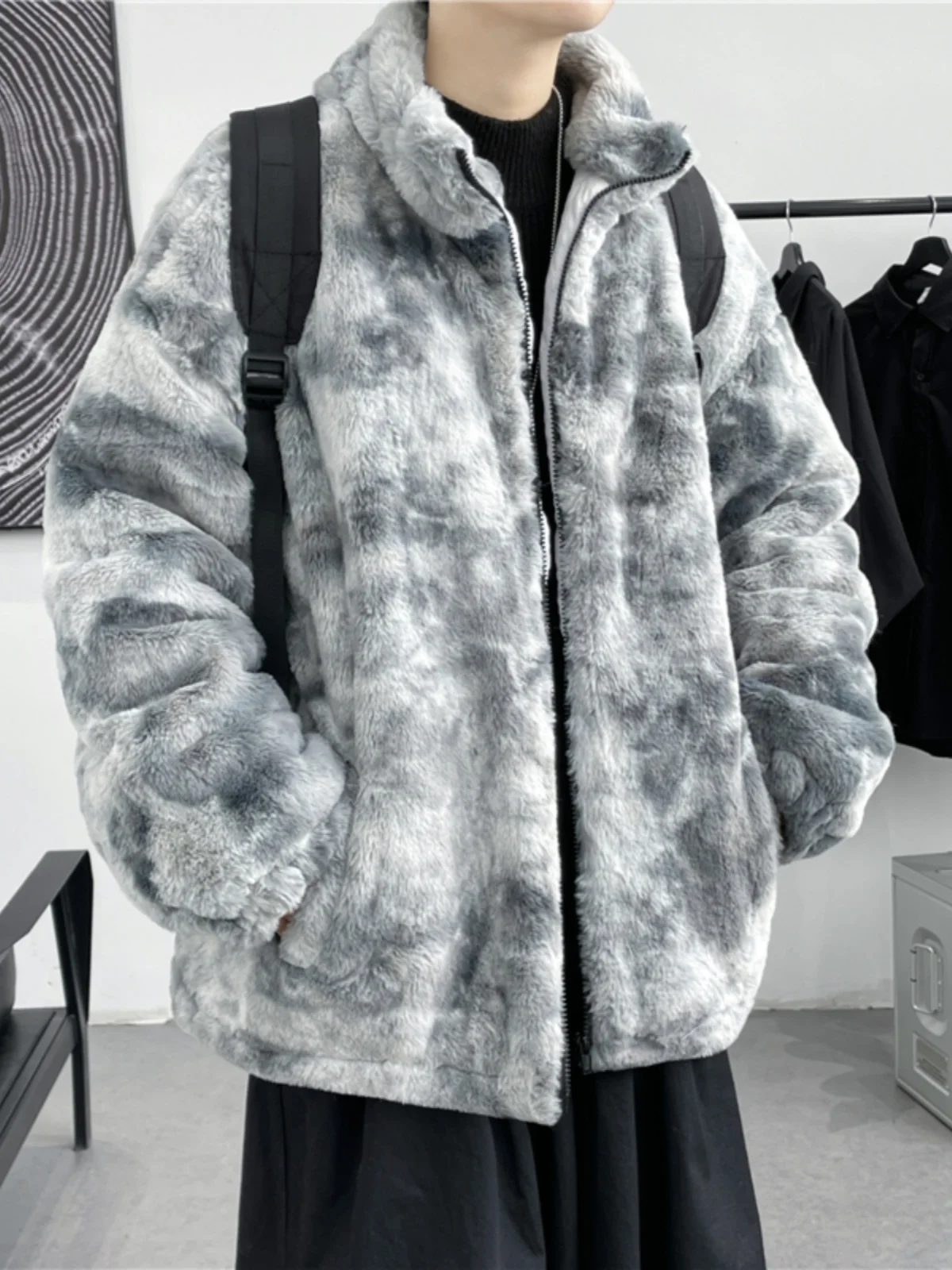 

Мужская зимняя куртка из овечьей шерсти с утеплением, хлопковое пальто для молодежи, повседневное, с длинными рукавами, на молнии, с теплой подкладкой