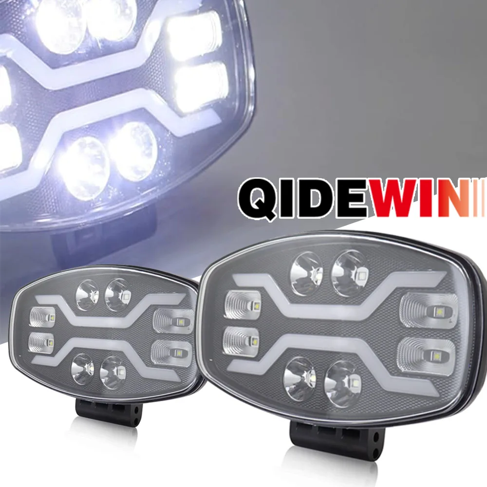 

1/2PC 10 " LED Light Off road Headlight Spotlight Truck Auxiliary Square Car Driving Flash White Yellow 100W 22000LM