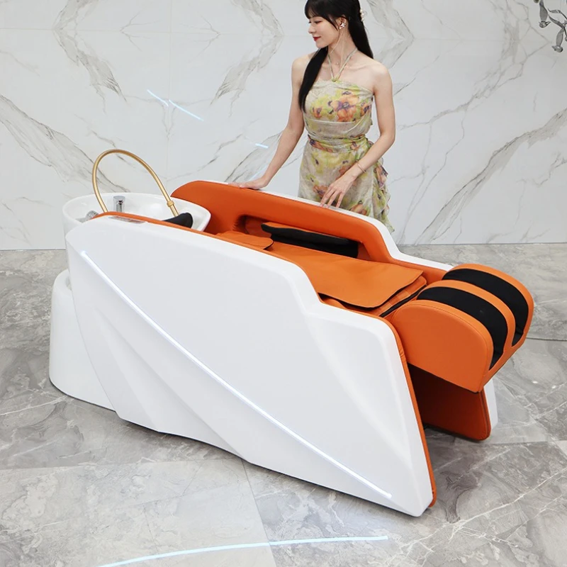 

Multi-functional Massage Shampoo Chairs Beauty Sink Shower Lounge Shampoo Chair Simplicity PU Leather Furniture Champú MHXFY