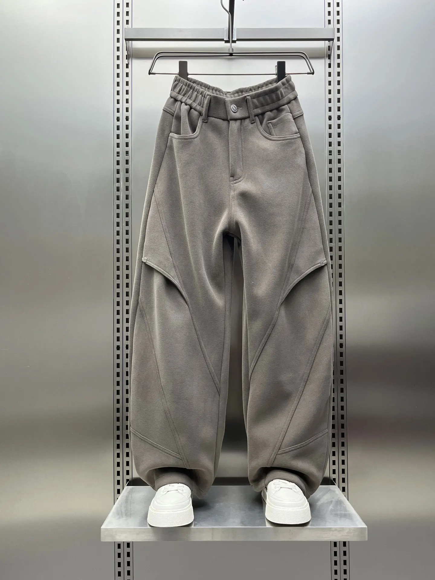 

Мужские повседневные спортивные брюки прямого кроя из тонкого материала, осенне-зимние, свободного кроя, модные брендовые широкие брюки-кюлоты