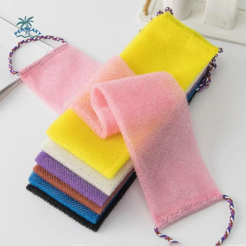 

3 Pcs Long Strip Exfoliating Back Towel Quick Foaming Quick Drying Shower Scrubber Elastic with Bath Rope