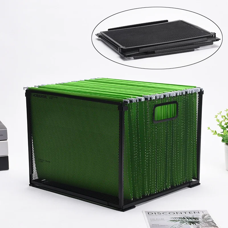 Iron Mesh Folding File Frame Multifunctional And Durable Desktop Organizer Business Document Tray Desk Office File Holder