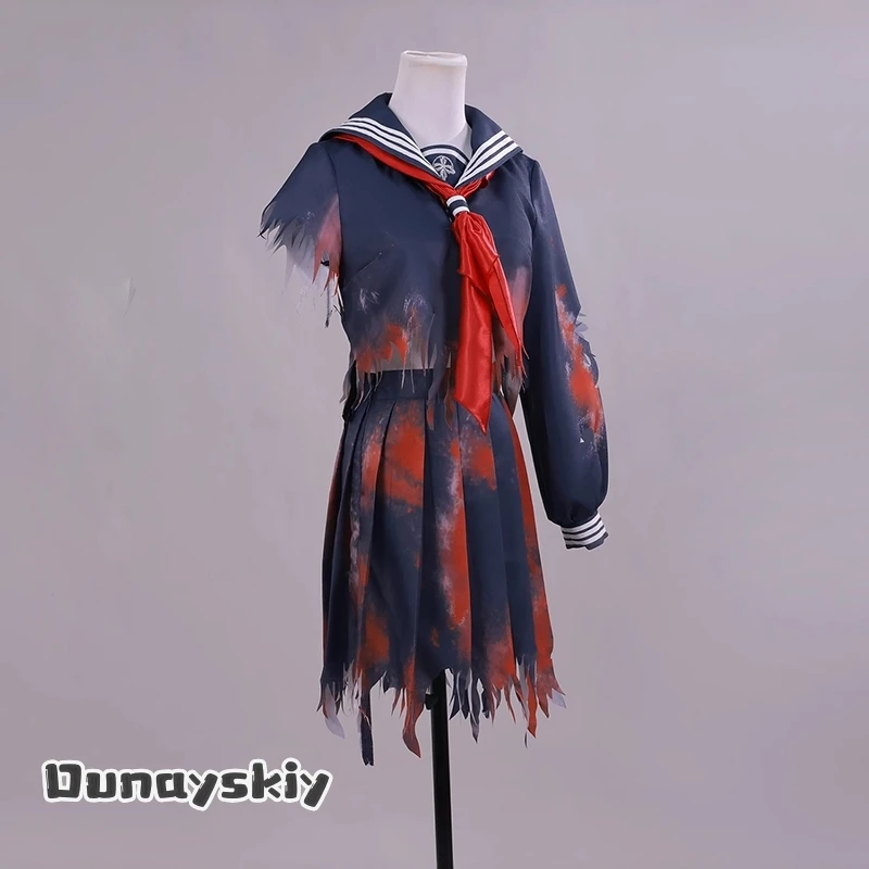 Hinako Shimizu تأثيري معركة الضرر الزي المدرسي الصامت هالوين الرعب فستان بقع الدم هيلف زي شخصية {BankaiMode}