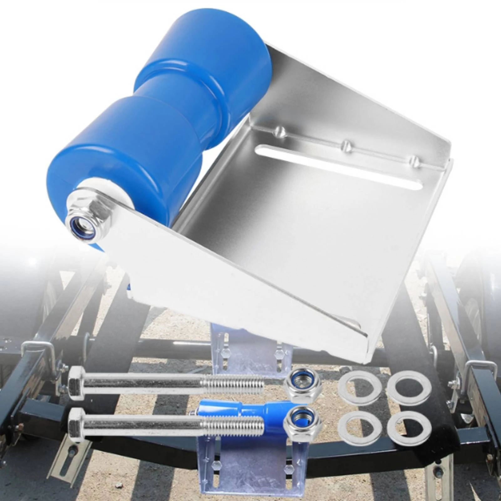Boat Trailer Roller with Bracket Heavy Duty Trailer Roller Bracket Hardware Easy to Install Stable for Kayakers view 3