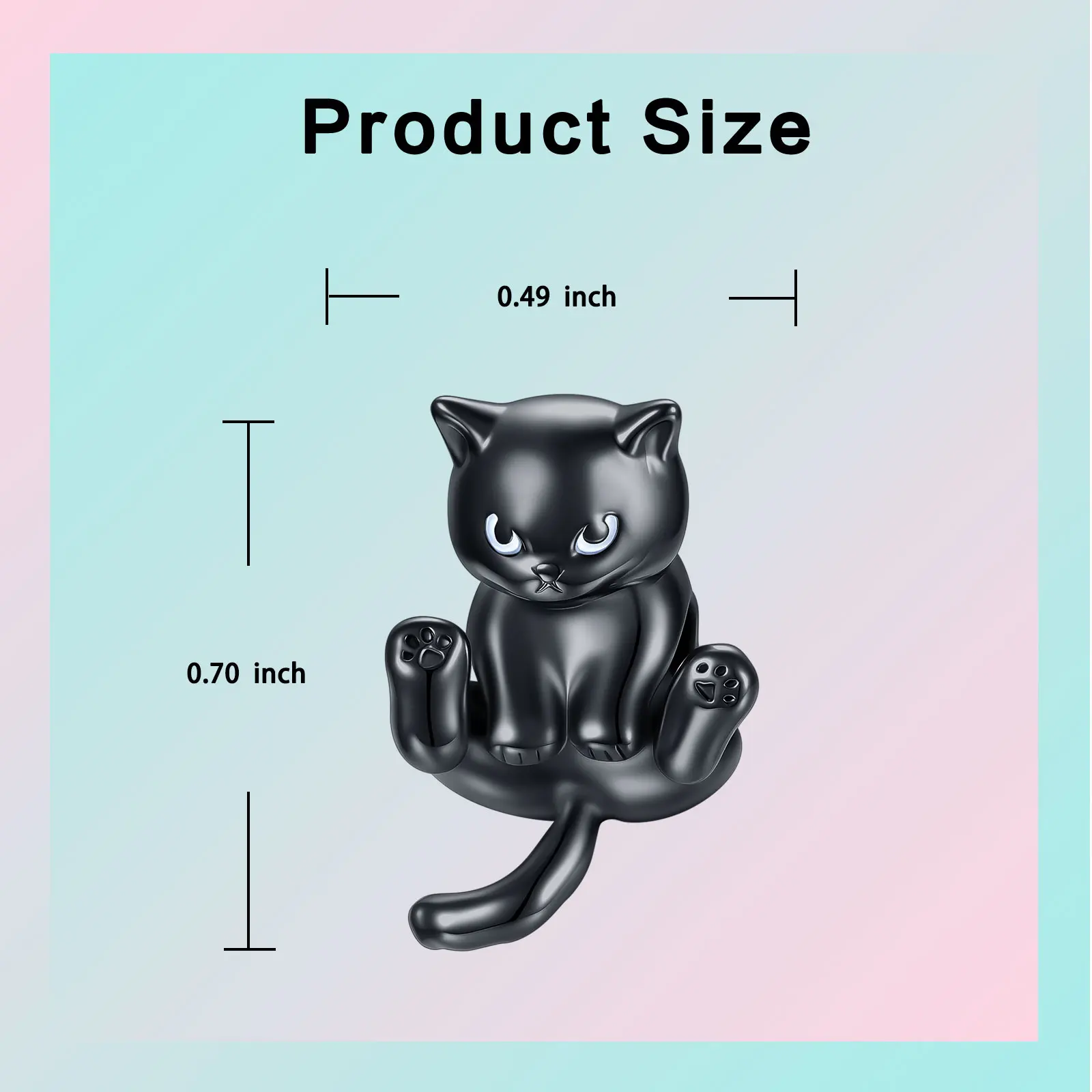 925 Sterling Silver Cute Cat & Panda Dangle Charms Enamel Black Cat & Panda Beads fit Bracelets Jewelry Gift for Women Girls