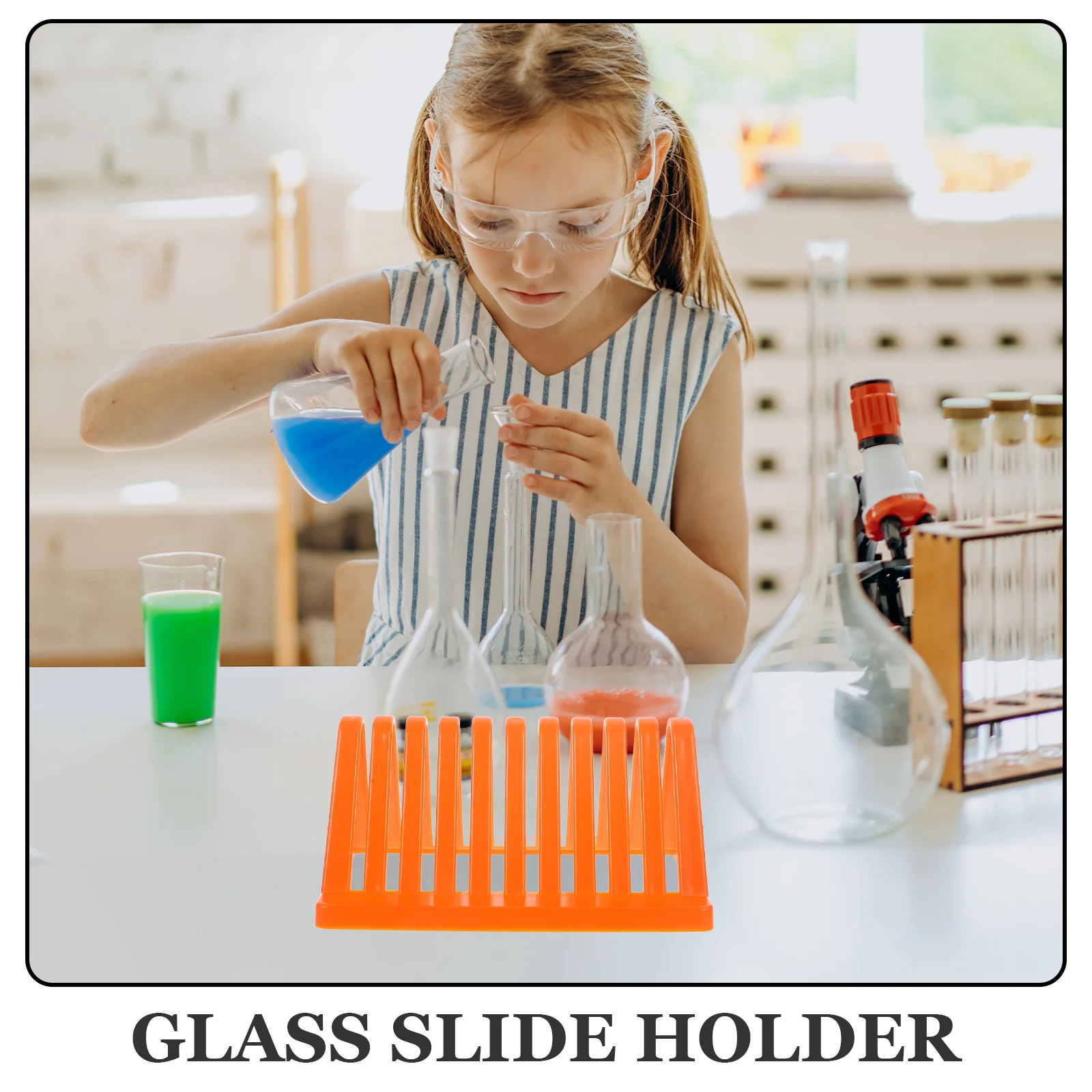 

4Pcs Glass Slide Drying Stand Microscope Slides Holder for Experiments Space Saving Design Durable PP Material