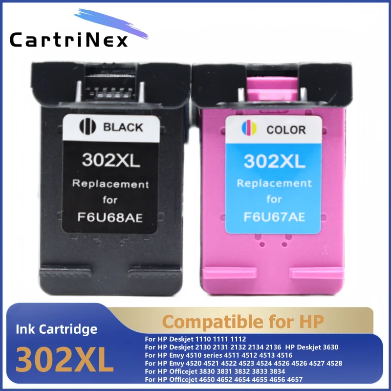 

Compatible For HP 302 Ink Cartridge 302XL for HP302 XL Refillable Deskjet 1110 3639 3831 3630 Envy 4650 4525 4527 Printer