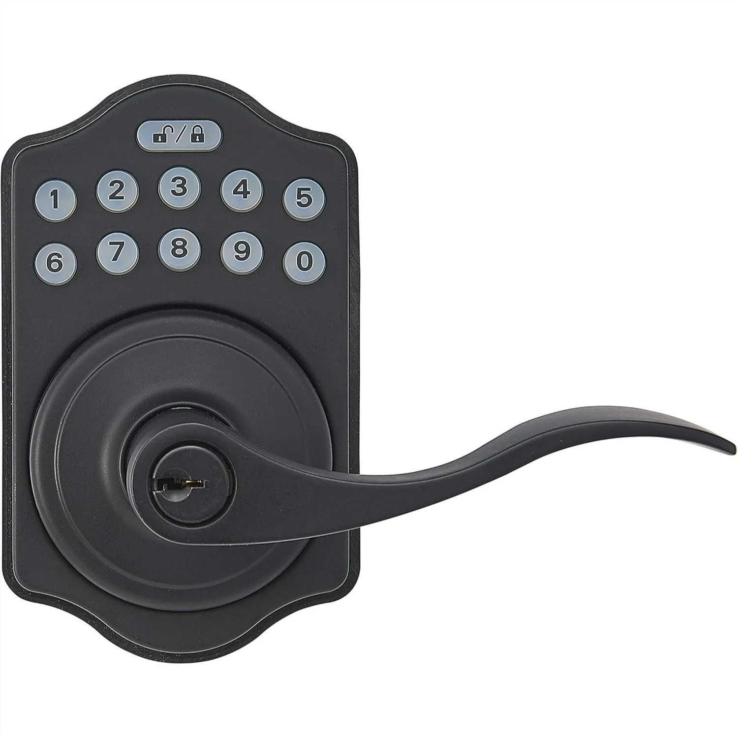 

Keyless Entry Door Lock Deadbolt with Handle Set, Keypad Front Door Lock, Electronic Door Lock for Home, Matte Black