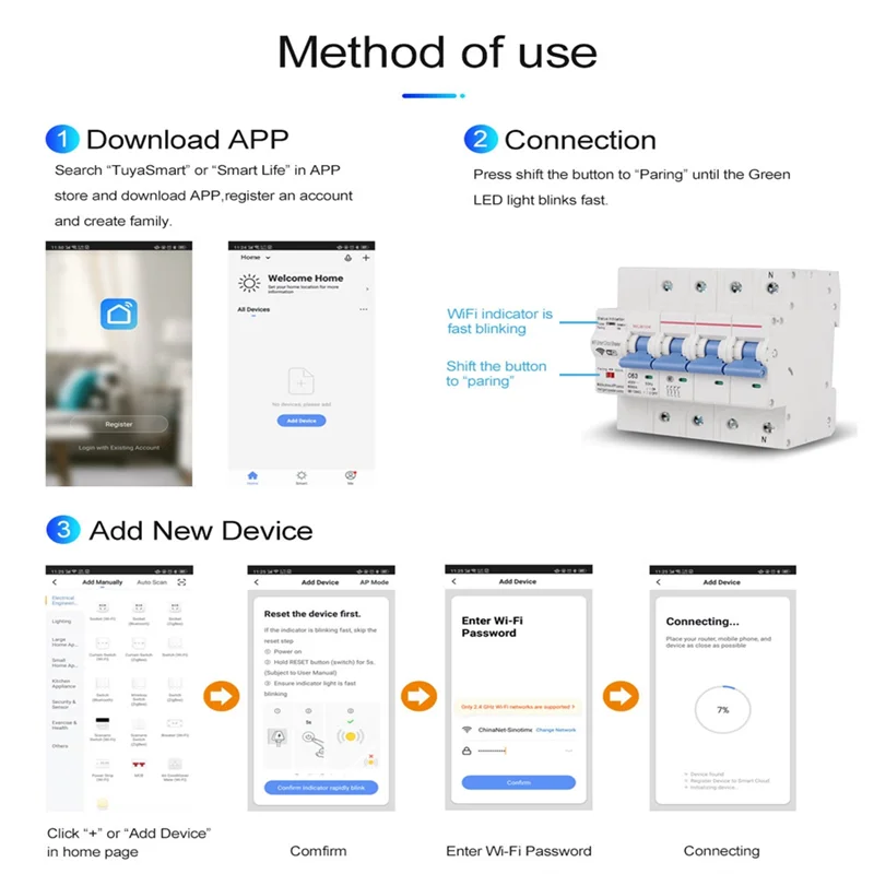 Imagem -05 - Tuya Disjuntor Inteligente Wifi Controle Remoto Industrial Mcb Timing Amazon Alexa Echo 4p 380v 63a