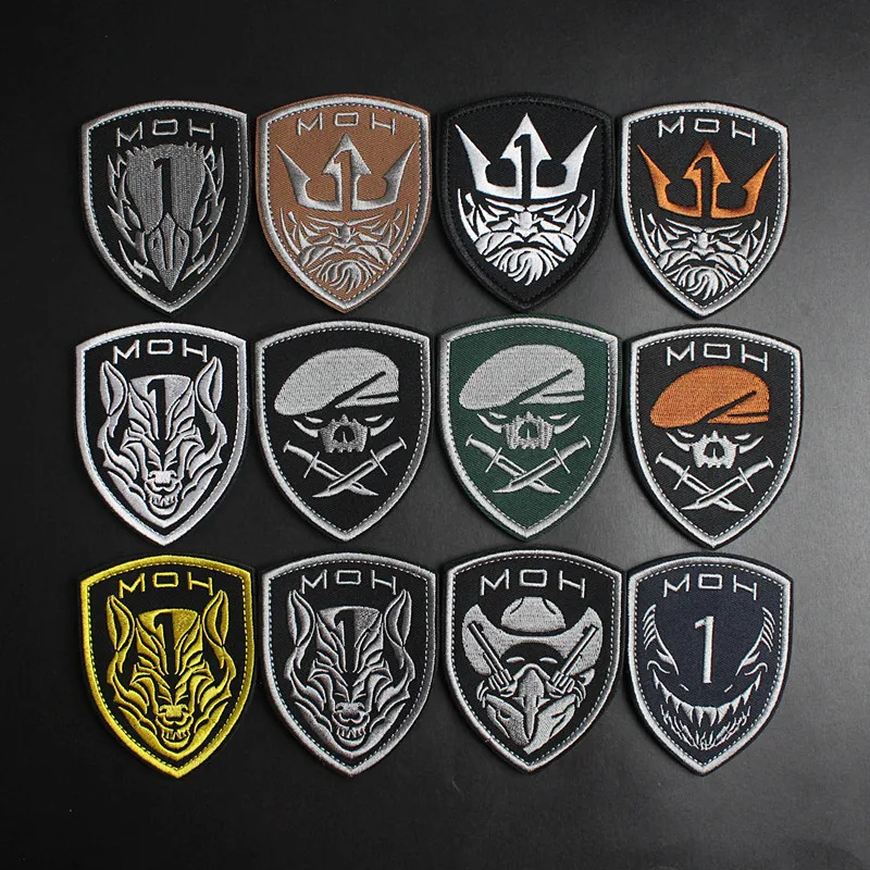 The Medal of Honor Skeleton Warrior 3D Embroidered Military Armbands Outdoor Badges for Military Fans Patches for Clothing