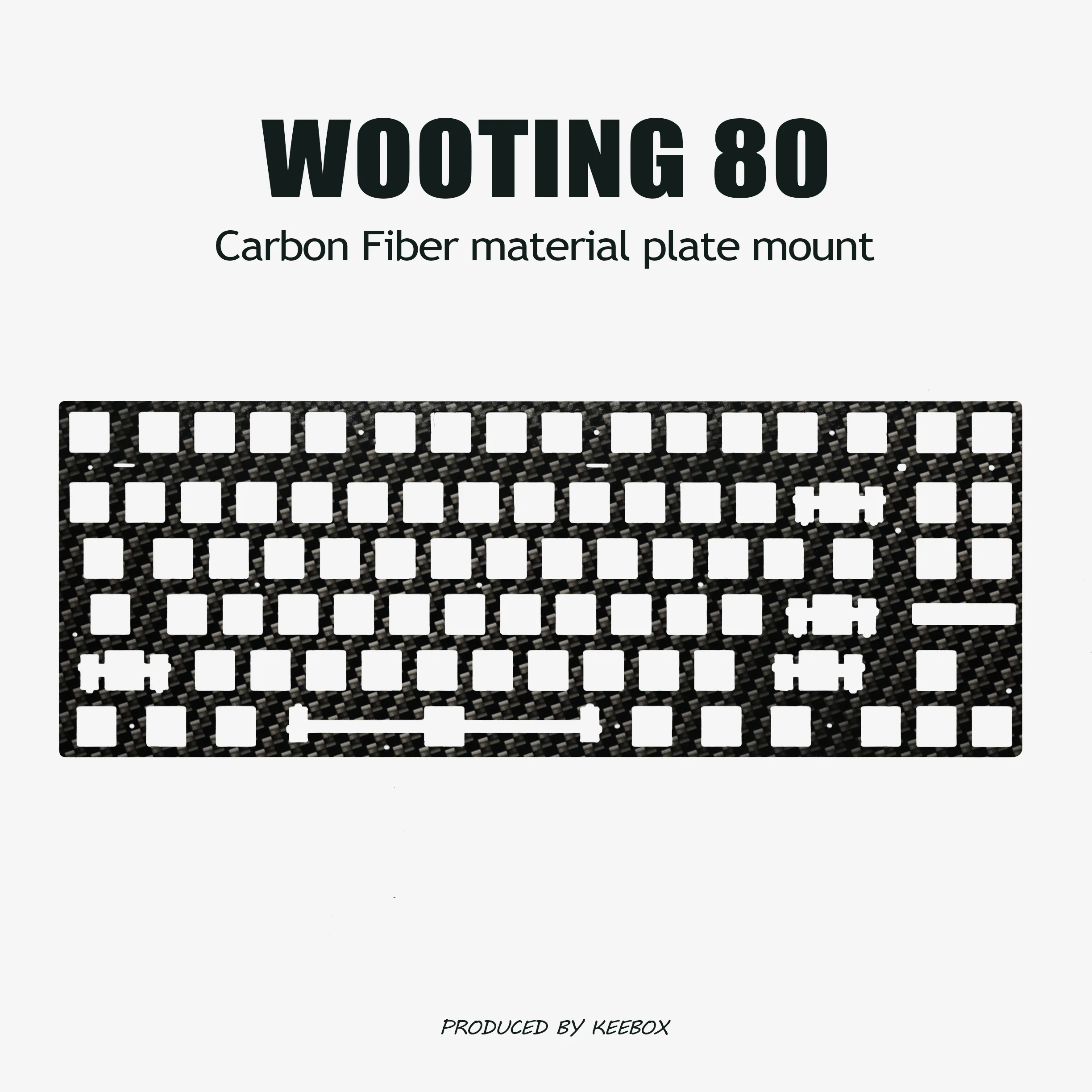 Keebox Wooting80 Positioning Plate For Mechanical Keyboard PCB HE Magnetic Effect Switch Keyboard Fr4 Silver Carbon Fiber 1.5mm