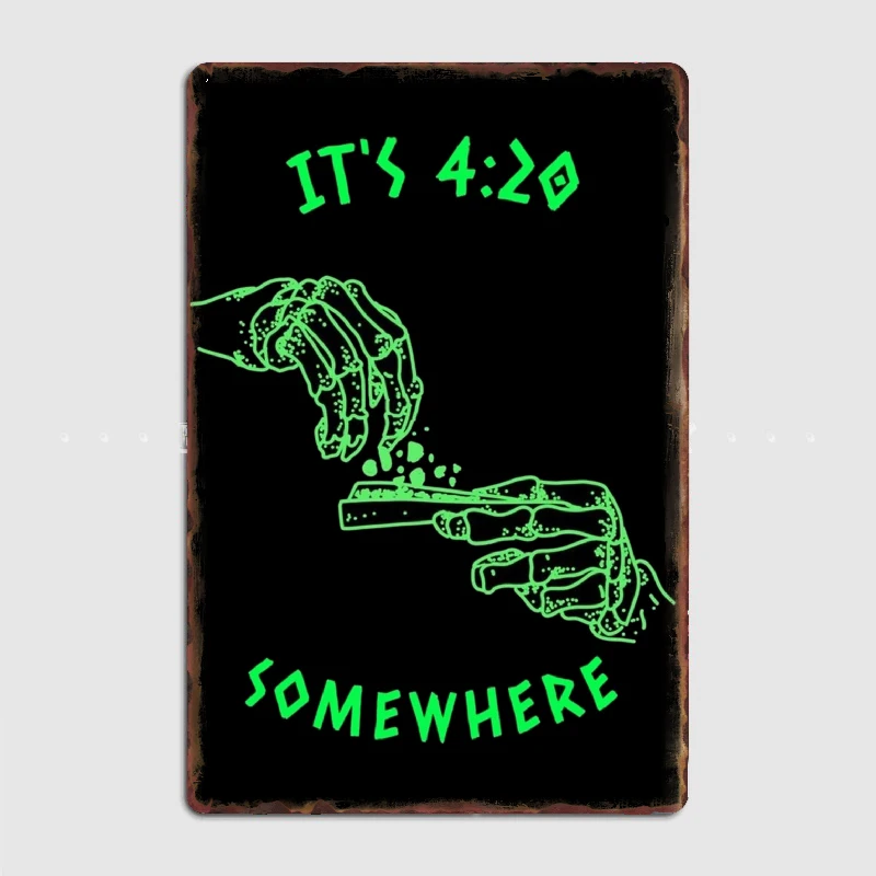 Its 420 Somewhere Neon Metal Sign Club Home Party Design Plaques Tin Sign Posters Room Wall Decor