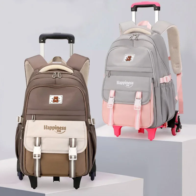New Rolling School Bags for Girls Mochilas Para Estudiantes Zaino Scuola Trolley Mochila Escolar Niña Con Ruedas Girls Backpack