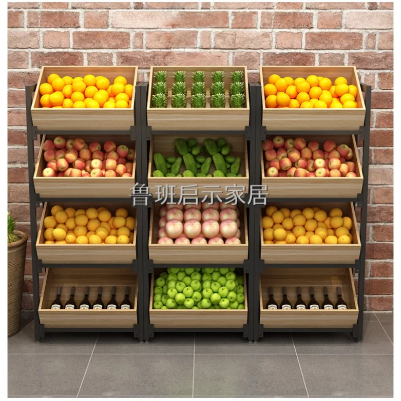 Benutzer definierte, preisgünstige Display-Racks Einzelhandel regale Obst Display Supermarkt Obst Regal