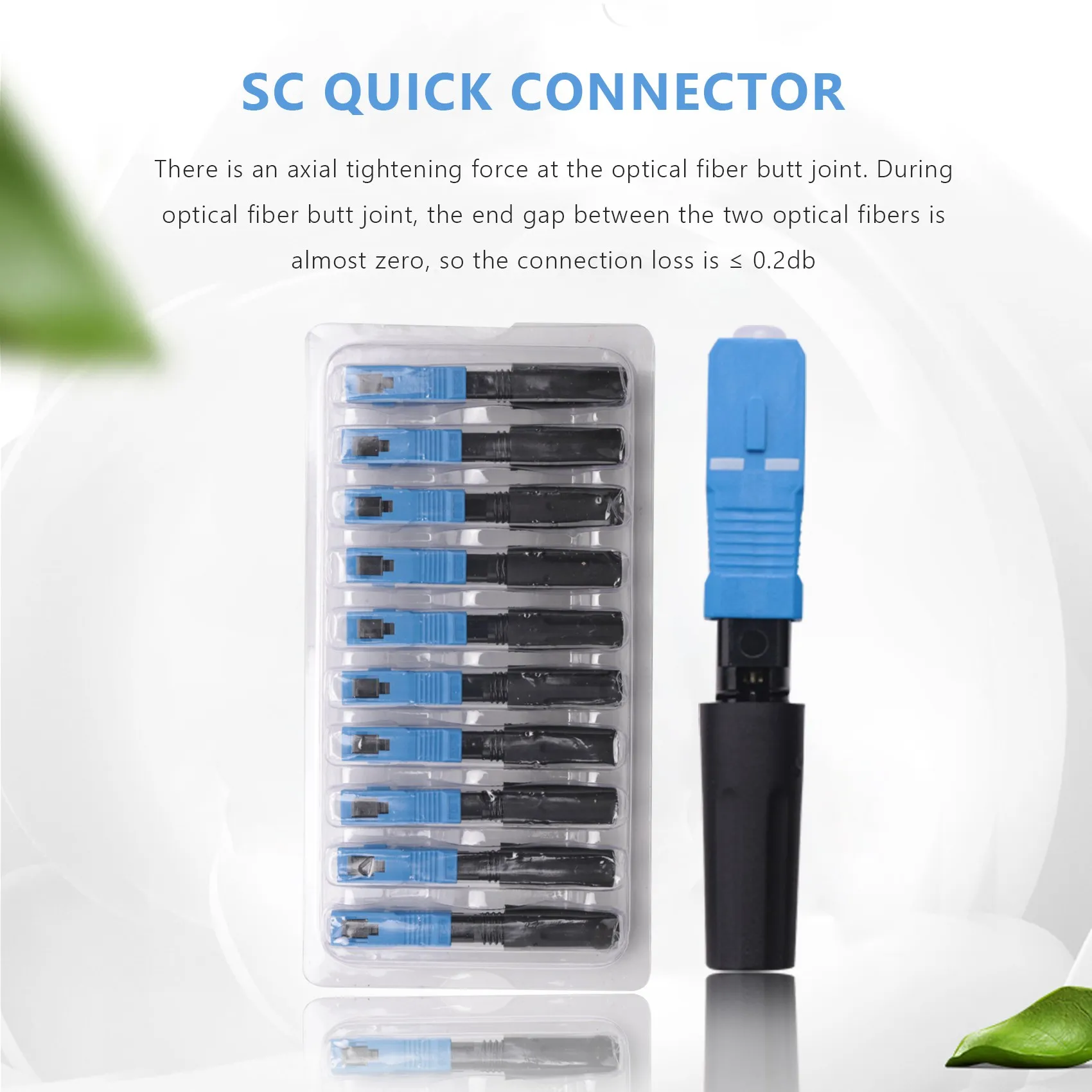 50 Pcs Embedded Sc Upc Fiber Optic Fast Connector Ftth Single-Mode Fiber Optic Sc Quick Connector Sc Adapter Field Assembly