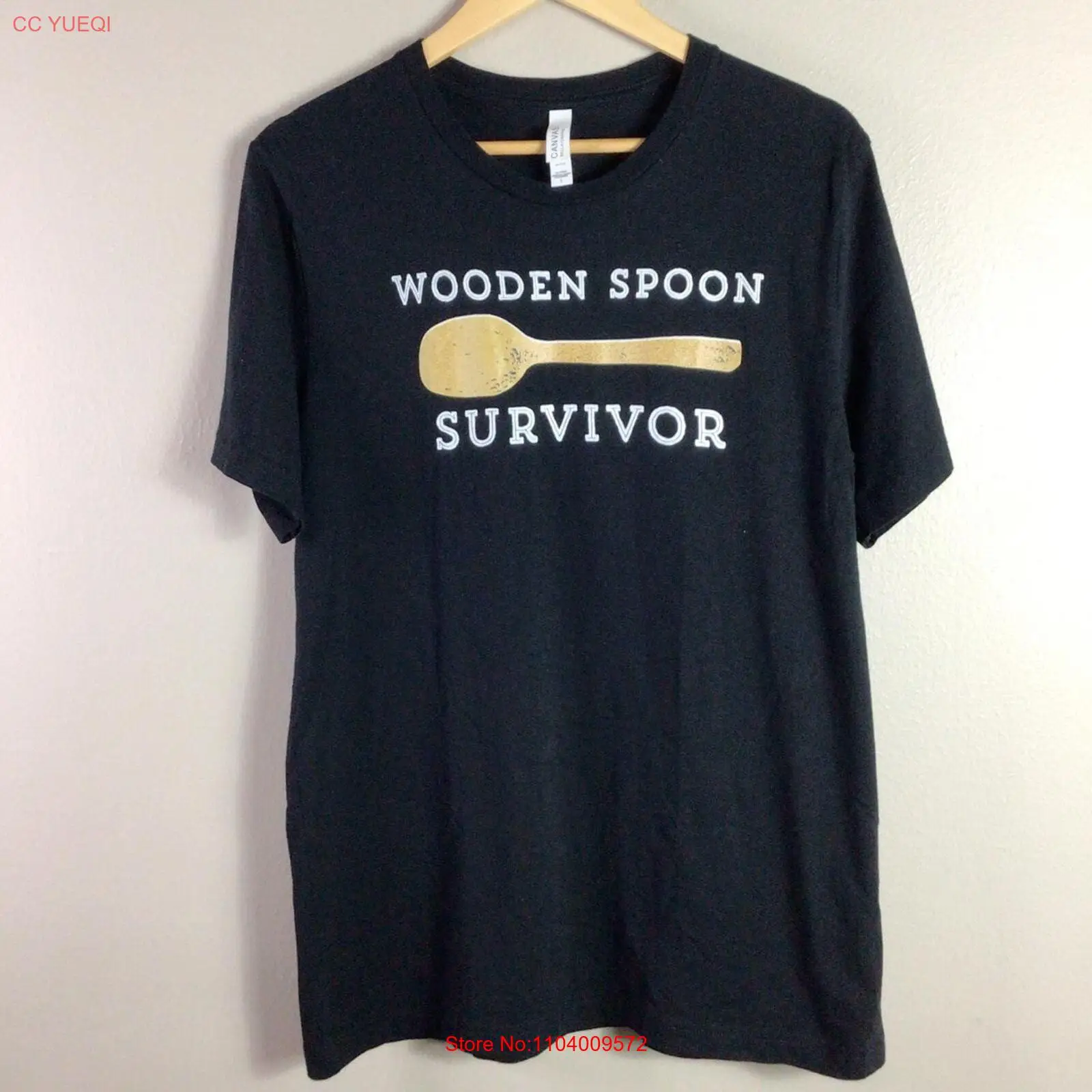 Funny Wooden Spoon Survivor T Shirt Black Large