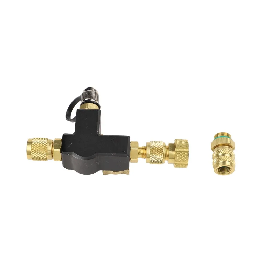 Visual Valve Core Removal Tool with Dual 1/4 and 5/16 Inch Fittings Designed for HVAC Maintenance and Vacuum Rated to 20 Microns