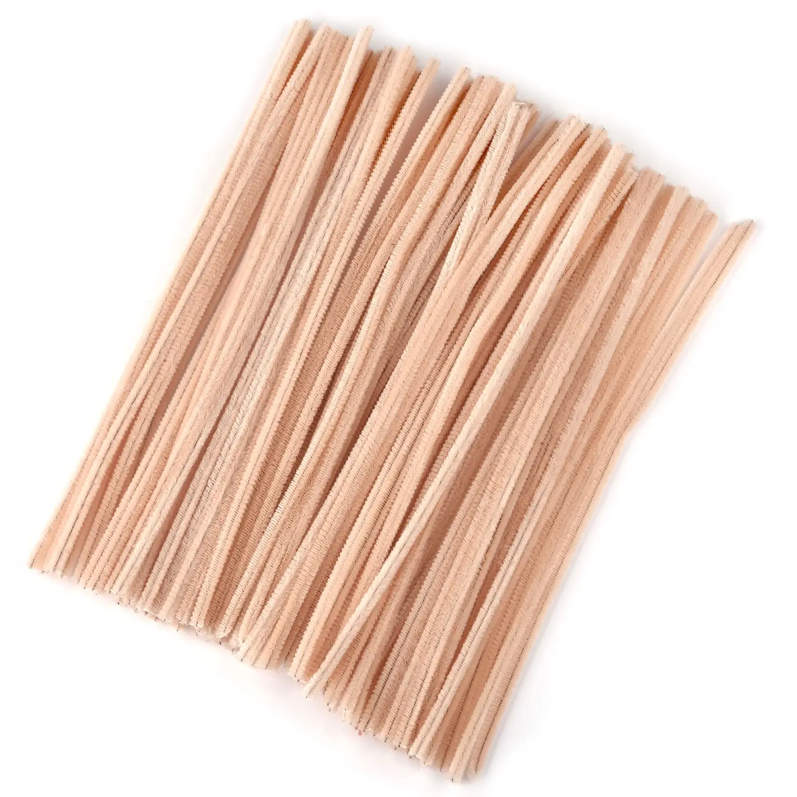 100 Stuks Pluche Stok Draaien Bar Chenille Stengels Draad Pijp Kinderen Speelgoed Diy Strips Creatieve Hobby Materiaal Stem Ijzer Vilt Draden