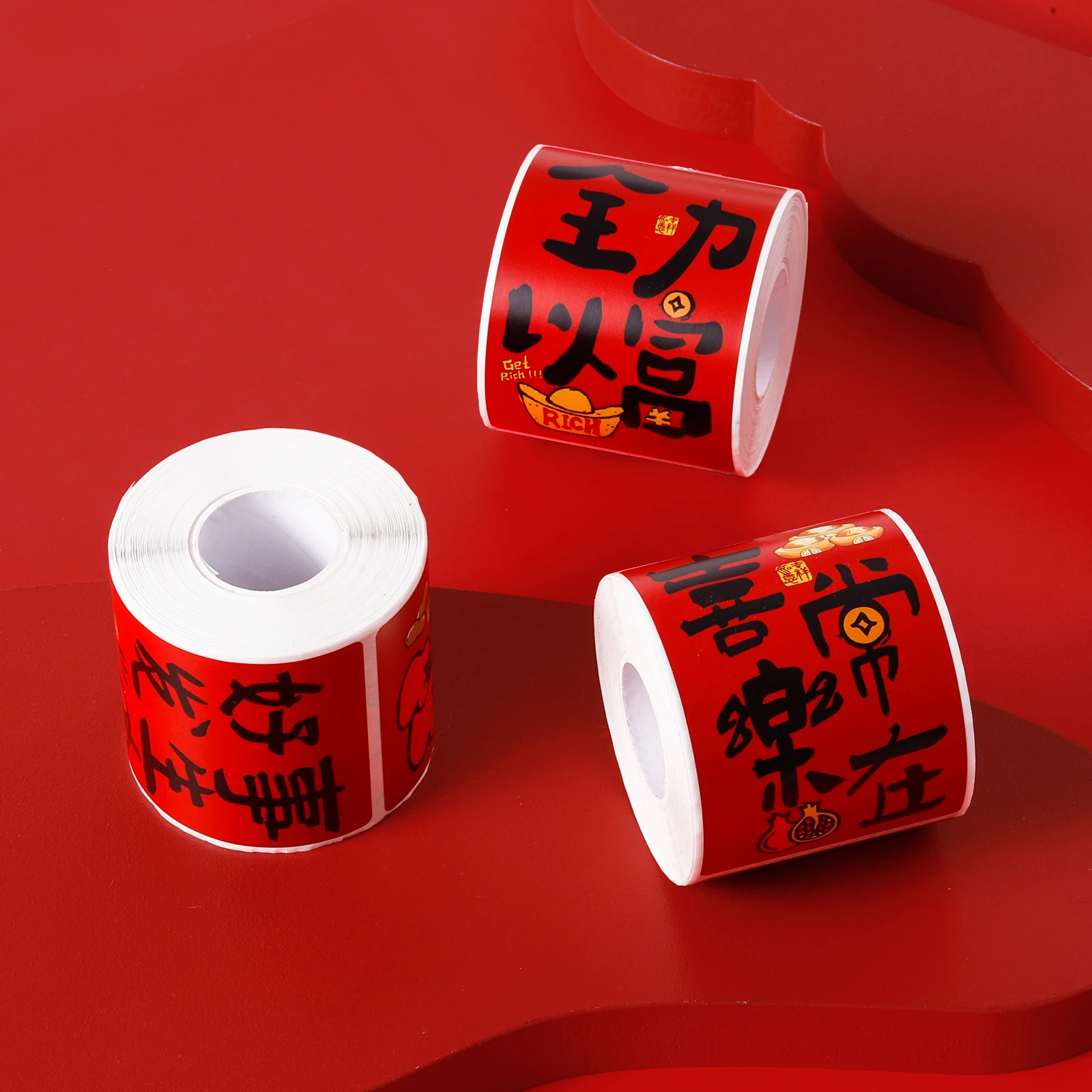 New Chinese Style Chinese Style Text Stickers Festive Atmosphere Decorative Wall Stickers Handicraft Gift Packaging