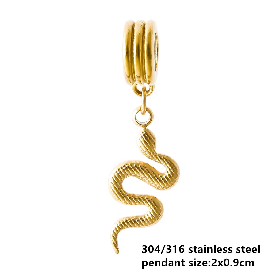 Goldfarbener kleiner Tieranhänger Ente Katze Taube Pferd Edelstahl Armband Armreif Anhänger für Schmuckherstellung handgemachte Dekoration – Detail 17