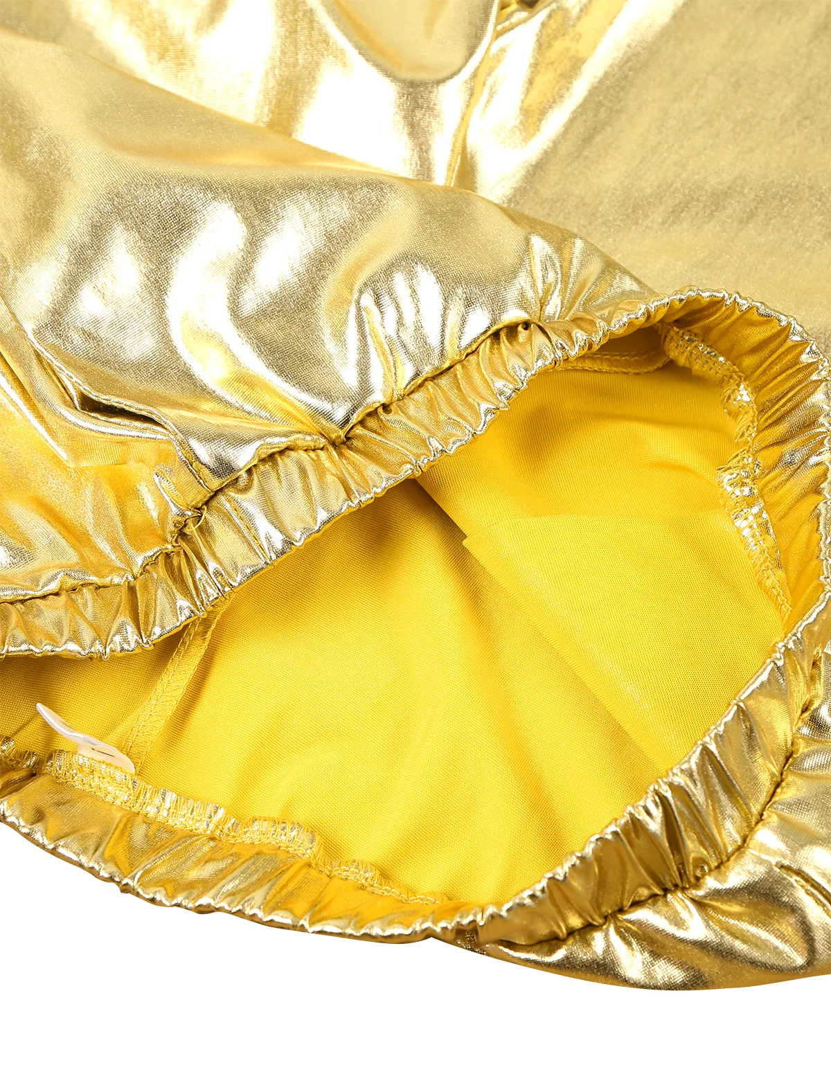 2PCS Kids Girls Glossy Metallic Dance Outfit Long Sleeve Sequin Crop Top And High Waist Dance Pants Suit Performance Costumes image 5