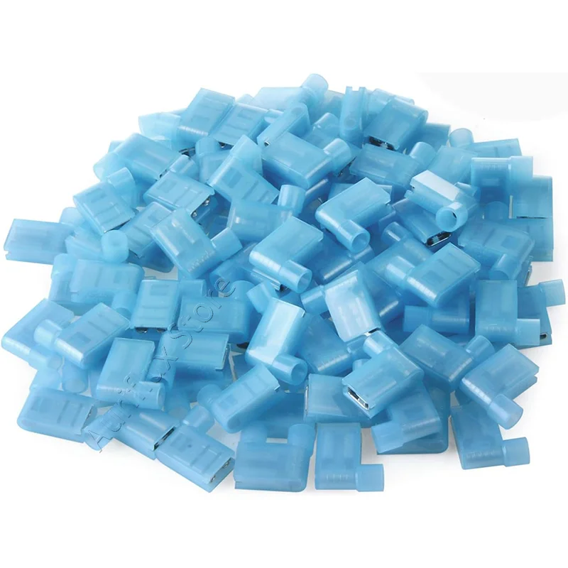 Flag-Shaped 90-Degree Right-Angle Spade Quick-Crimp Wire blue  Terminals   16-14AWG FLDNY2-250
