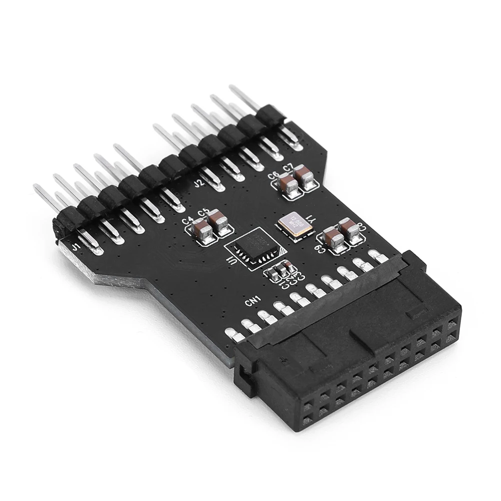 USB 3.0 19PIN To USB 2.0 9PIN Front Panel Socket Adapter Card Wear Resist 1 To 2 Extension Conversion Adapter for RGB Fans