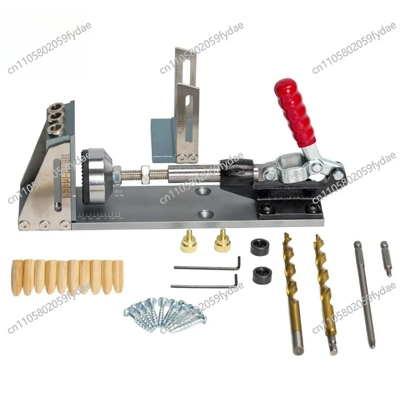 Woodworking Pocket Hole Jig Set - Precision Drilling Bit Pocket Clamp Hole Locator Tool
