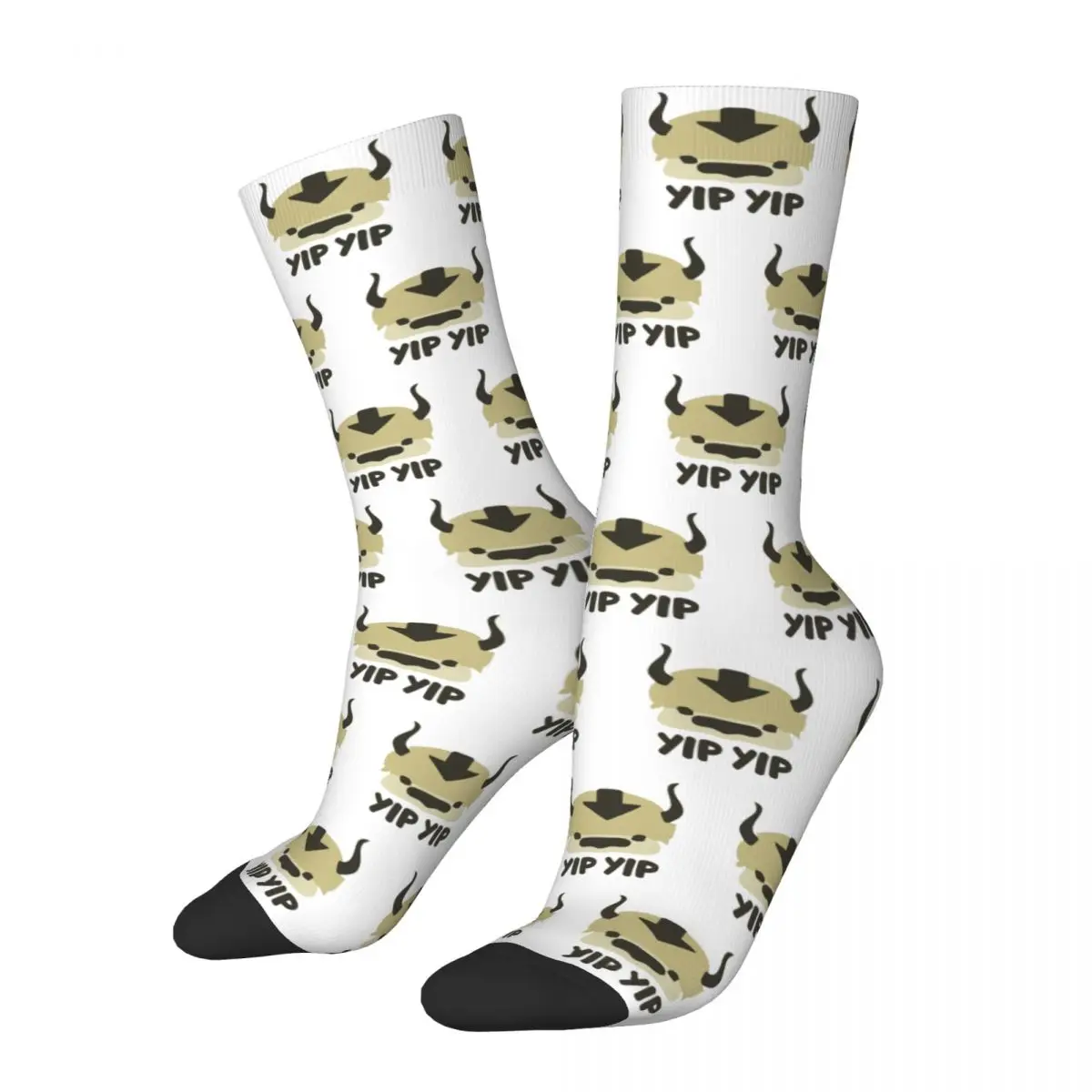 Happy Funny Men's Socks Hip Hop Yip Yip Appa The Last Airbender Anime Sock Skateboard Women's Socks Spring Summer Autumn Winter