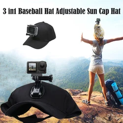 3 in1 Baseball Hat For Insta360 Ace DJI Action 4 Adjustable Sun Cap Hat With J-Hook Buckle Mount For GoPro 12 9 Camera Accessory