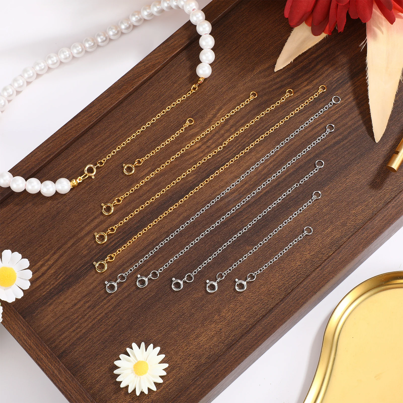 

10 pcs Necklace Bracelet Extenders 2 3 4 Bracelet Extender 5 6 Inches Gold Silver Chains DIY Jewelry Making Projects