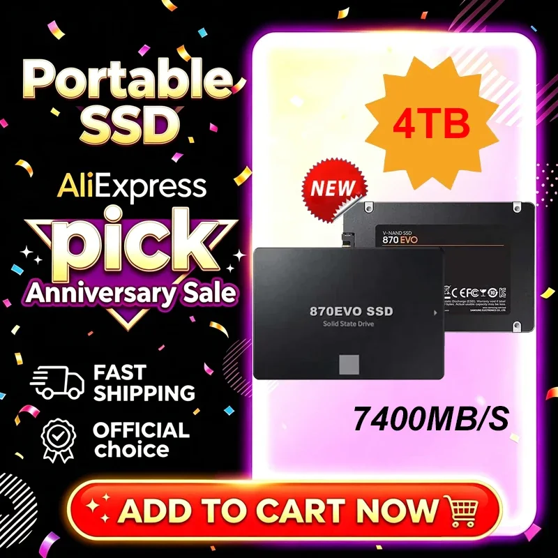 

4TB Solid State Disk SSD 870 EVO 1TB 2TB Internal HDD Hard Drive Sata3 2.5 Inch For Laptop Microcomputer Desktop