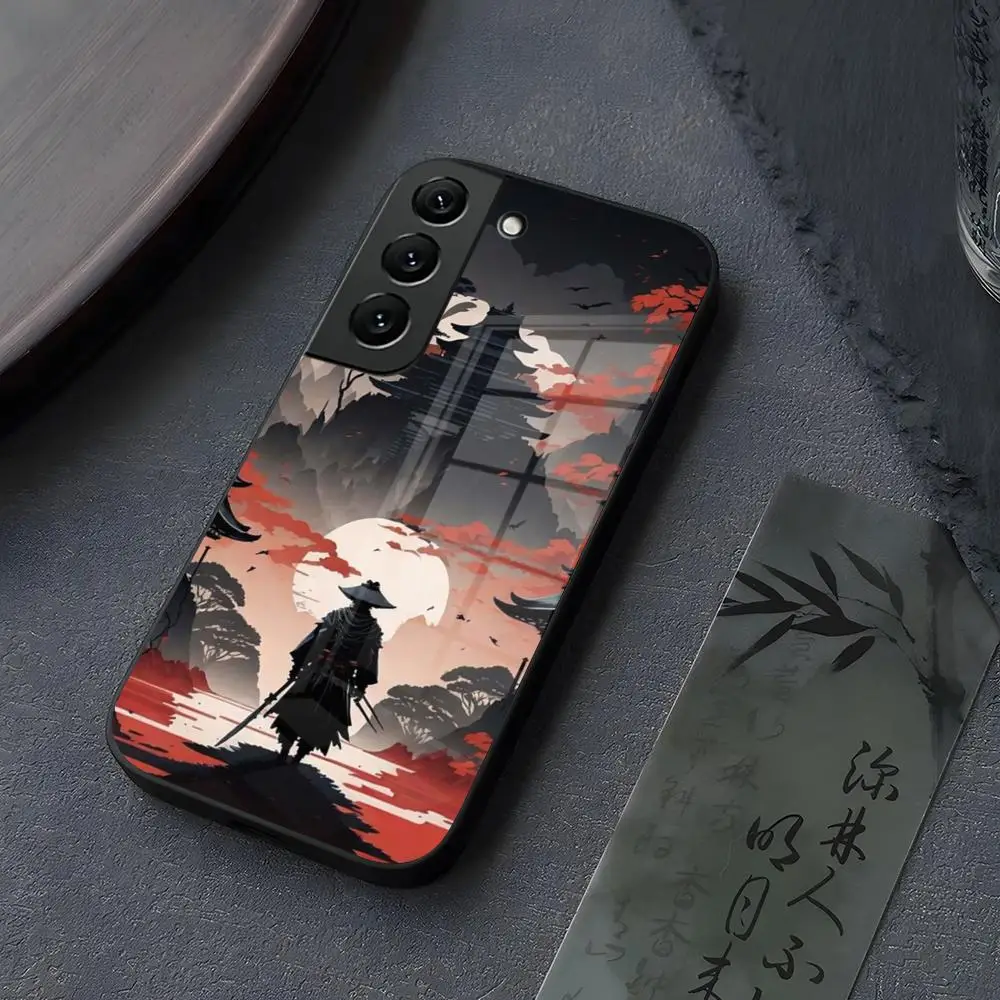 Japanese Bushido Samurai Phone Case Glass for Samsung Galaxy S25 S24 S21 S22 S23 S20 Ultra Fe Plus A34 A54 A24 A16 A52 A53 M54 C