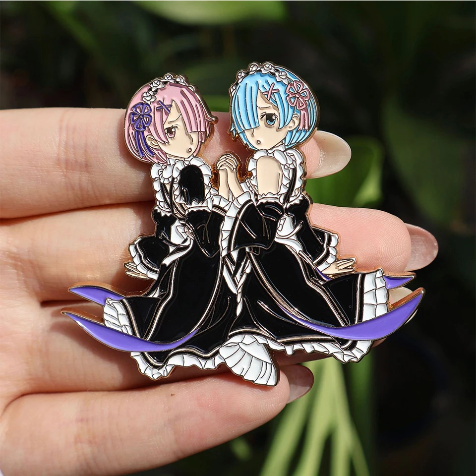 Anime Beautiful Girl Enamel Pin Lapel Pins for Backpacks Clothes Kawaii Animal Badges Cartoon Brooch Gifts for Friends