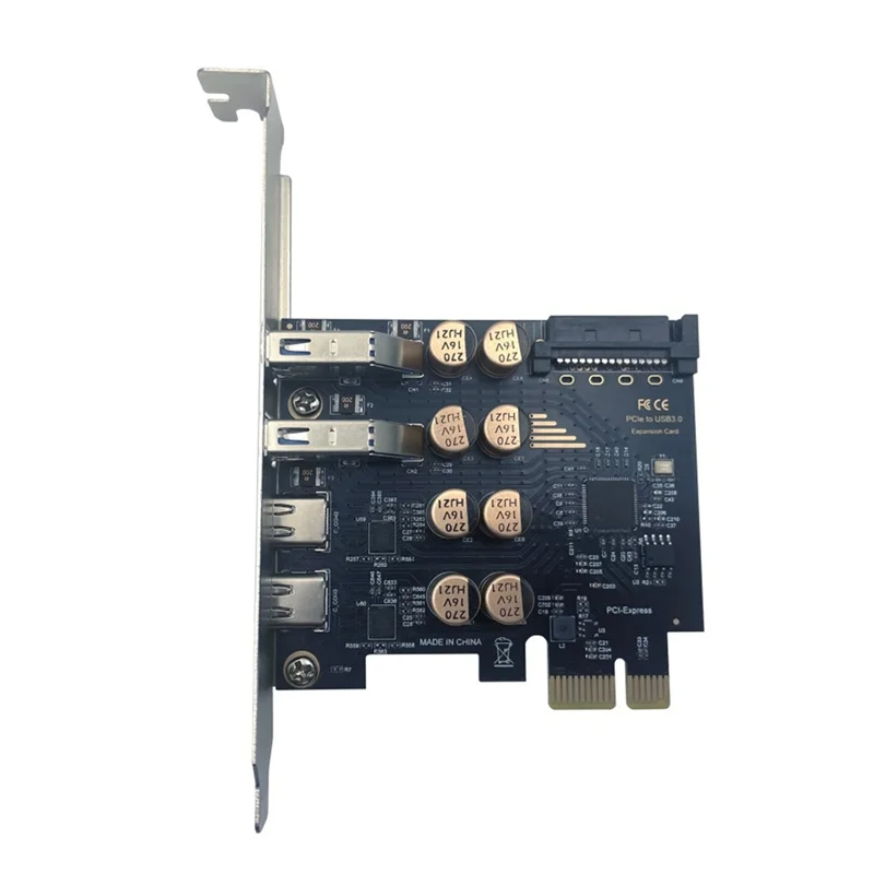 【Price Drop !!】D720201 PCI Expansion Card 4-Port USB 3.0+ Type-C 5Gbps High-Speed Hub For Desktop Computer