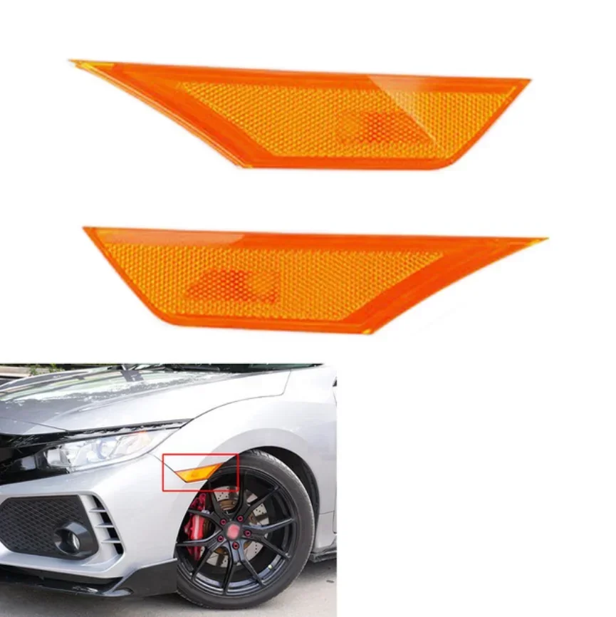 Yubao 1Pair Amber LH&RH Car Side Markers Lens Switchback Signal lights Lamp For Civic X 16-18 10th Blinker Corner Parking Light