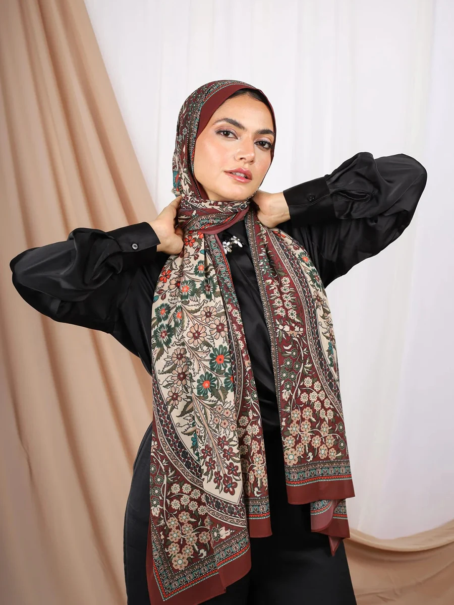 Islam Ramadan Hijab musulmano Stampa ad acquerello Hijab per le donne Foulard in cotone bohemien Foulard Femme Scialle di preghiera Avvolgente Ramadan