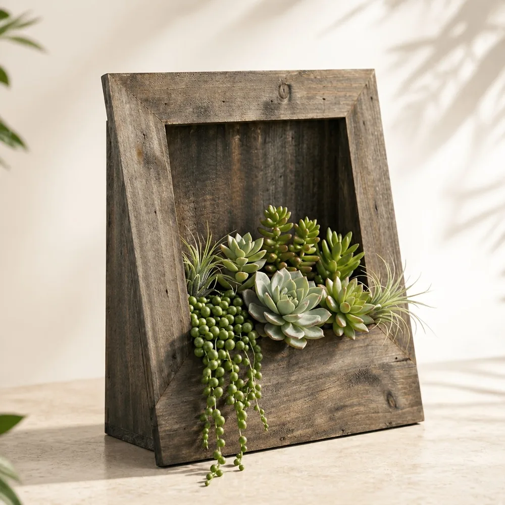 Rural Style Wooden Flowerpot Box Solid Wood Frame Style Flowerpot Used Simulating Succulent Plants Aerial Plants in Horticulture