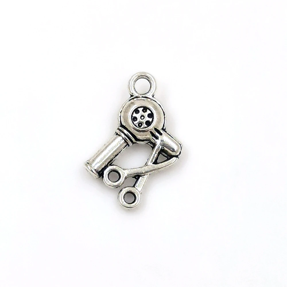 20Pcs Alloy charm Hair Dryer Pendants For Bracelets Necklace DIY Making Craft Supplies