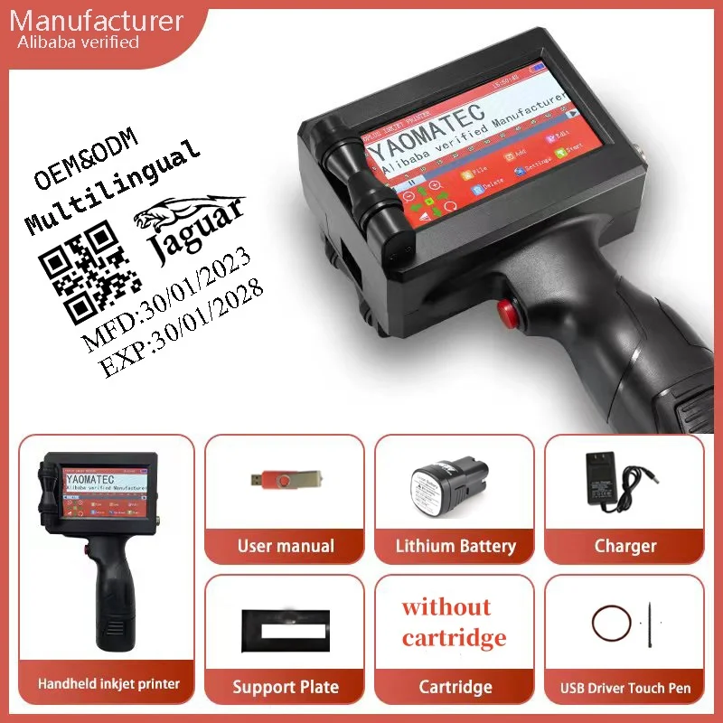 Imagem -05 - Handheld Thermal Inkjet Printer Hand Jet Online Número Logotipo Data de Validade Etiqueta 1750 27 Idioma 12.7 mm