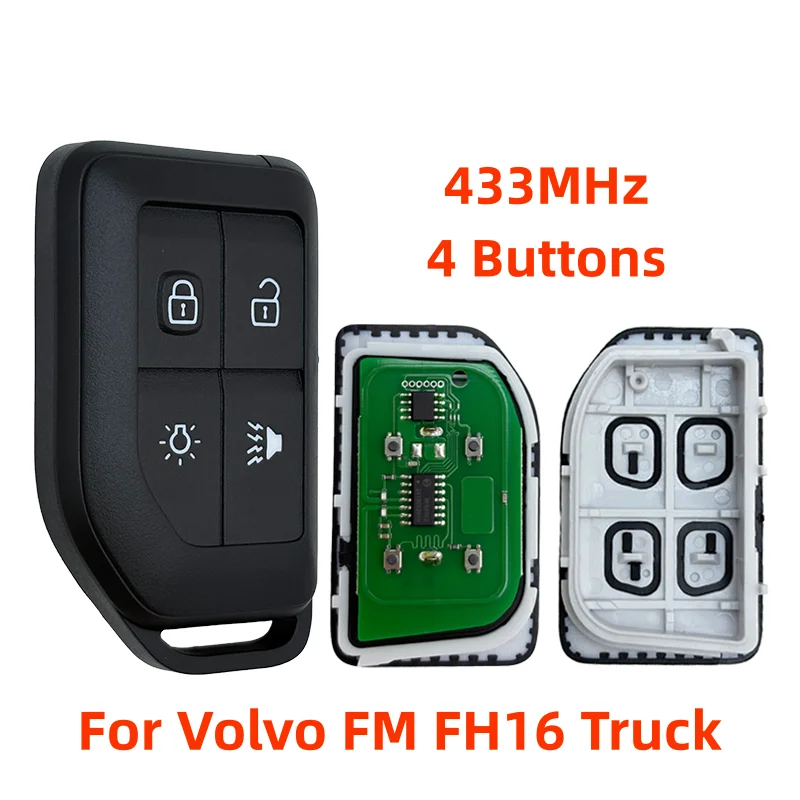 

433MHz 4 Buttons Smart Remote Key Fob For Volvo FM FH16 Heavy-Duty Truck AUTO Car Remote Control Vehicle Smart Key