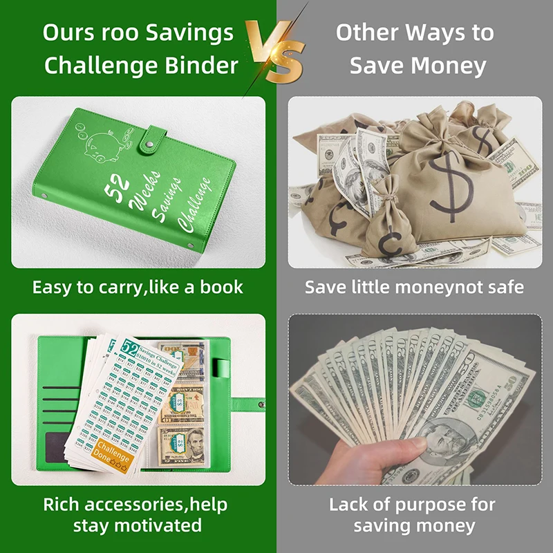 52-Week 52 Week Savings Challenge Saving Money Challenge Savings Loose-leaf Book Notebook Cash Budget Organizer Save Money Game