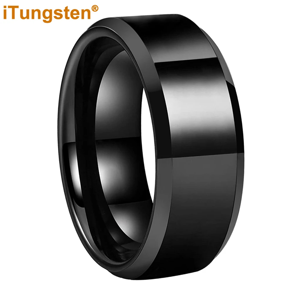 8MM 6MM 4 Colors Wedding Band Men Women Tungsten Carbide Ring With High Polished Beveled Finish Excellent Quality Comfort Fit