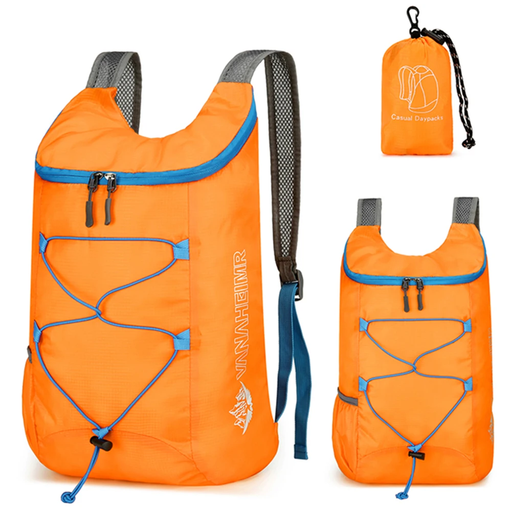 New Camping Hiking Travel Multifunctional Outdoor Folding Backpack High Density Lightweight Waterproof Nylon Fabric Sports Bag