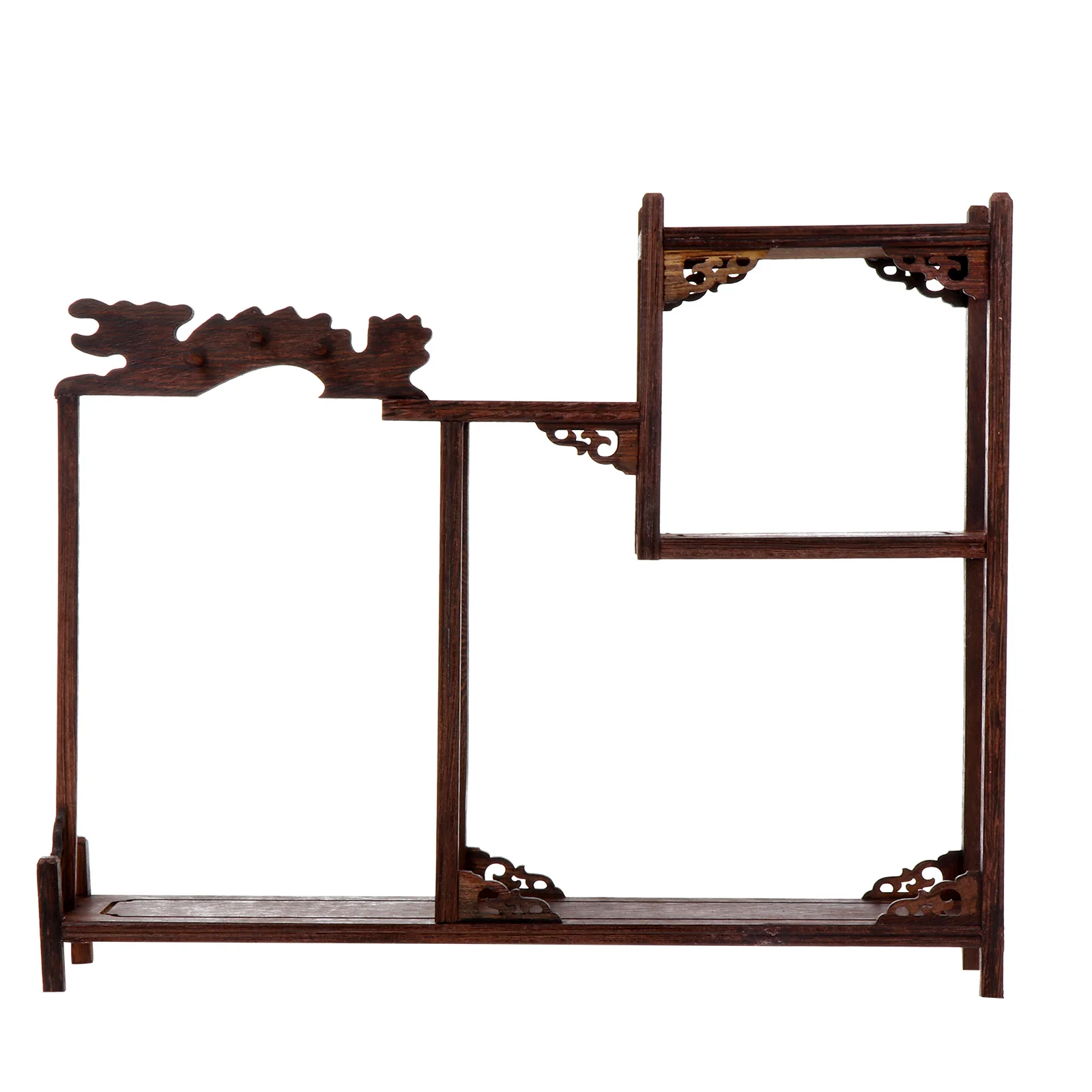 

Wooden Curio Display Stand Carving Delicate Polishing Stable Structure Desktop Storage Rack Display Stand