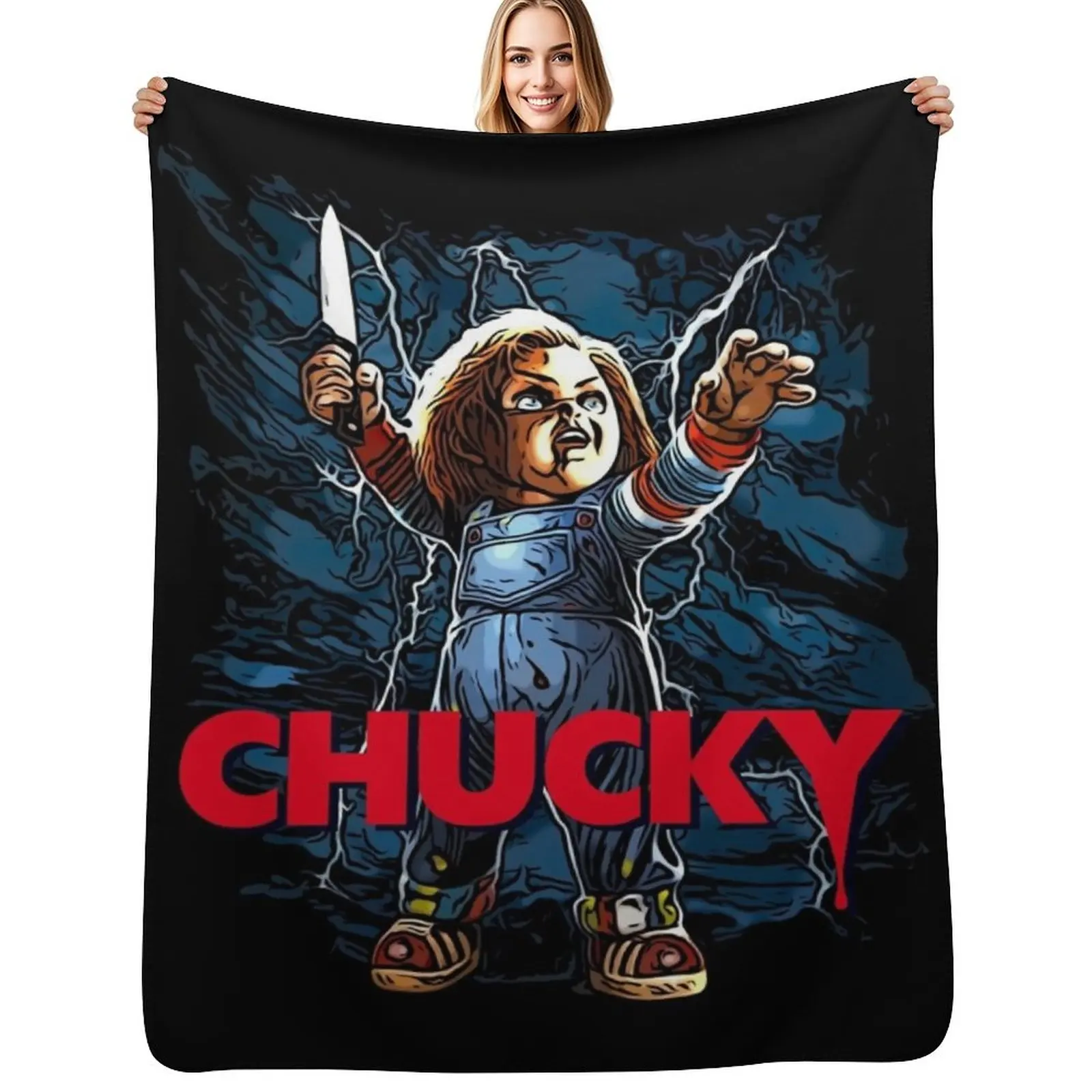 

Chucky Child's Play doll Throw Blanket christmas decoration Personalized Gift Winter beds cosplay anime Blankets