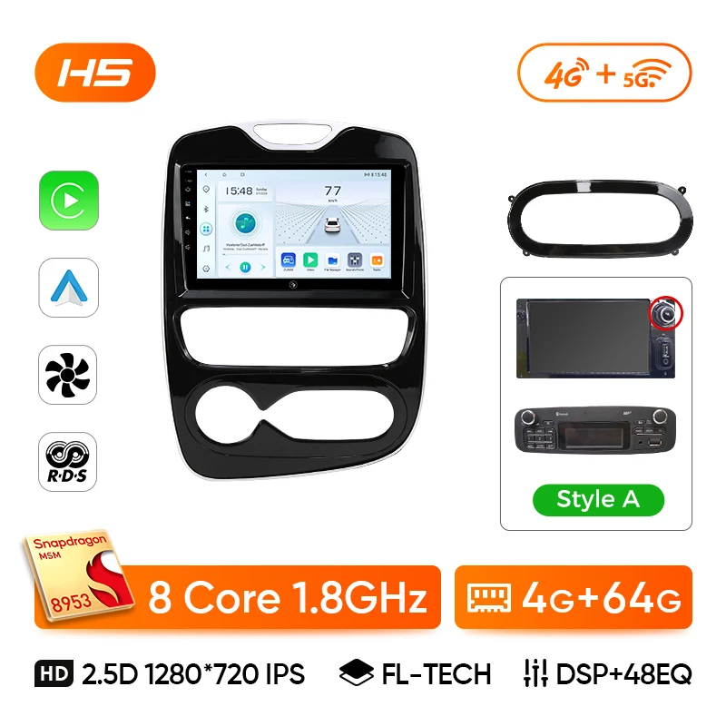 Ainavi Autoradio Voor Renault Clio 4 2012 2013 2014 2015 2016 2017 2018 Draadloze Carplay Android Auto Multimedia 2 Din autoradio
