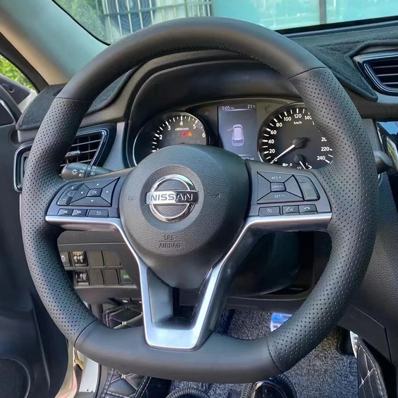Leather Car Interior Steering Wheel Cover for Nissan Sylphy‌ Qashqai X-trail 2020-2025 Kicks 16-24 Teana Micra LEAF Note Terra