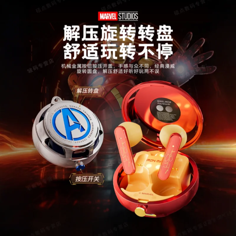 

Marvel Marvel Iron Man Captain America Bluetooth Headphones 2025 New Wireless Semi-In-Ear Noise-Cancelling For Gaming Boys